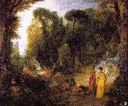 Gathering by the Fountain of Neptune WATTEAU, Antoine